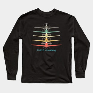 P-51 Mustang Fighter Colors Long Sleeve T-Shirt